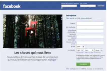 Figure 5 : Page d’accueil de Facebook (Novembre 2013) 
