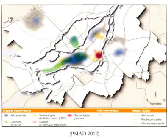 Figure 5 : Cartes des grappes du Grand Montréal (2012) 
