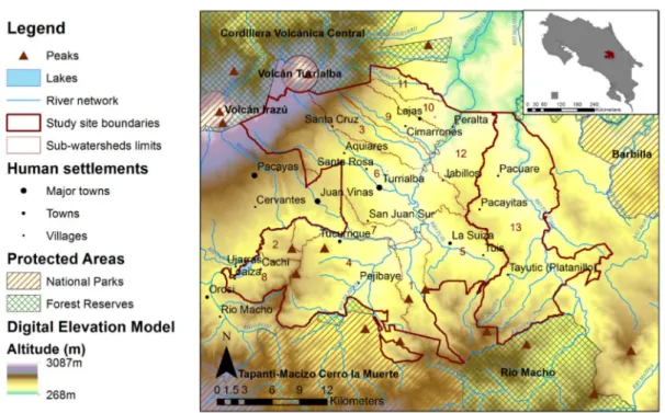 Figure 2.3: Location of the study site in Costa Rica. 