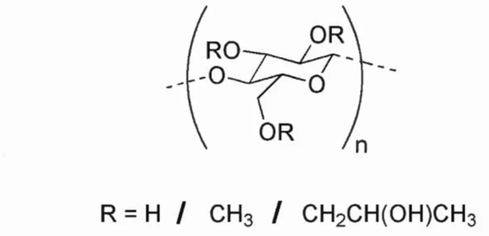 Figure 1.7 Structure chimique de  l ' hydroxypropylméthylcellulose (HPMC). 