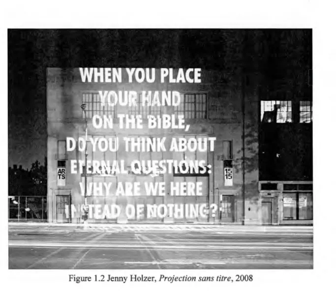 Figure 1.2 Jenny Holzer, Projection sans titre, 2008 