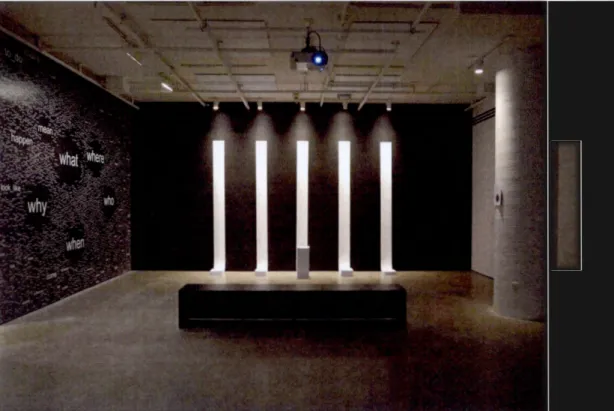 Figure 3.1  Nans Bortuzzo, 5Ws, Galerie de l'UQAM, 2019, Vue d'ensemble 