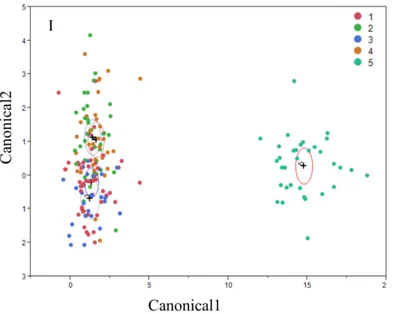 Figure 3 :  Graphique de dissimilarité représentant les 5 groupes classés en fonction  du CCS (Oikonomou et al., 2014)