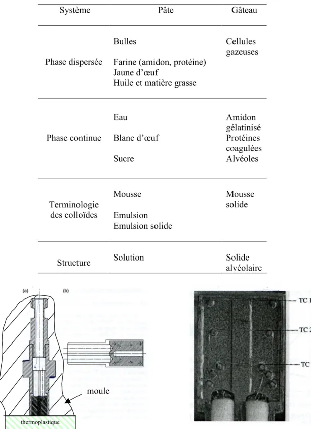 Figure 5 : Schéma technique du  capteur de flux  et  du capteur de surface du moule : (a) vue en coupe  du  capteur  contenant  la  cellule  de  mesure  cylindrique