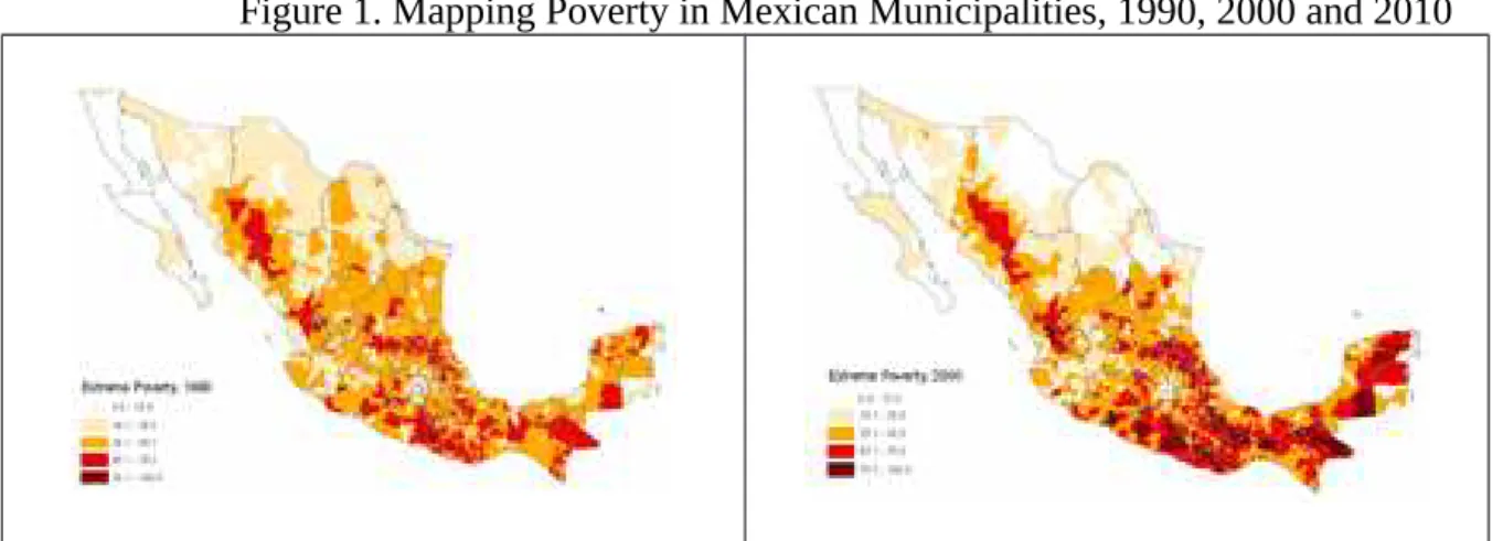 Figure 1. Mapping Poverty in Mexican Municipalities, 1990, 2000 and 2010