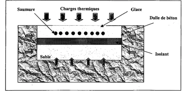 Figure 1.1 Description schematique generate de la structure sous la glace d'un arena 
