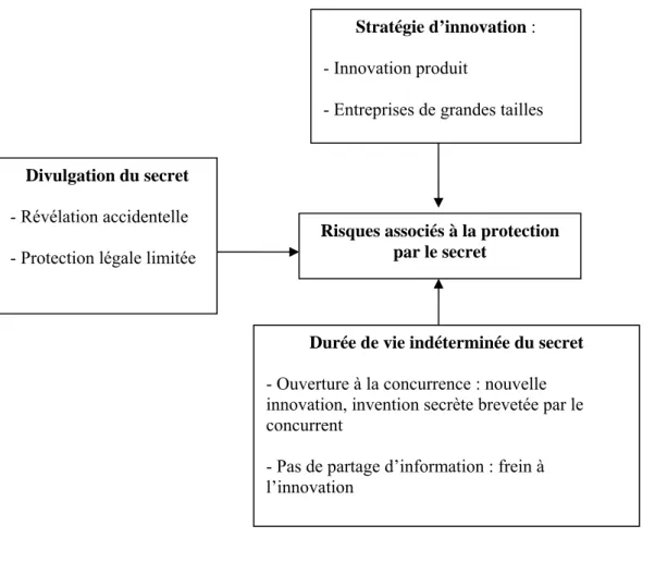 Figure 1 : Protection de la propriété intellectuelle par le secret : les antécédents à la  prise de risque 