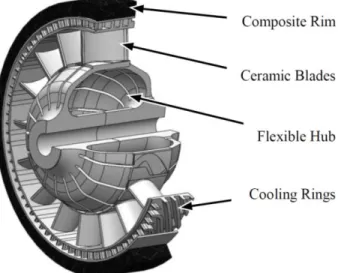 Figure 4-1 - Section view of a flexible hub and rim rotor configuration ([9]) 