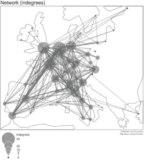Fig. 9: Monetary agglomeration in the mid-18th century 