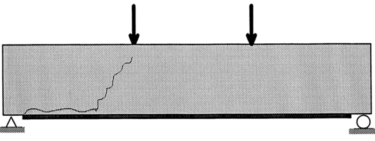 Figure 2.2 - Fissure provoquant 1'arrachement du beton a une extremite