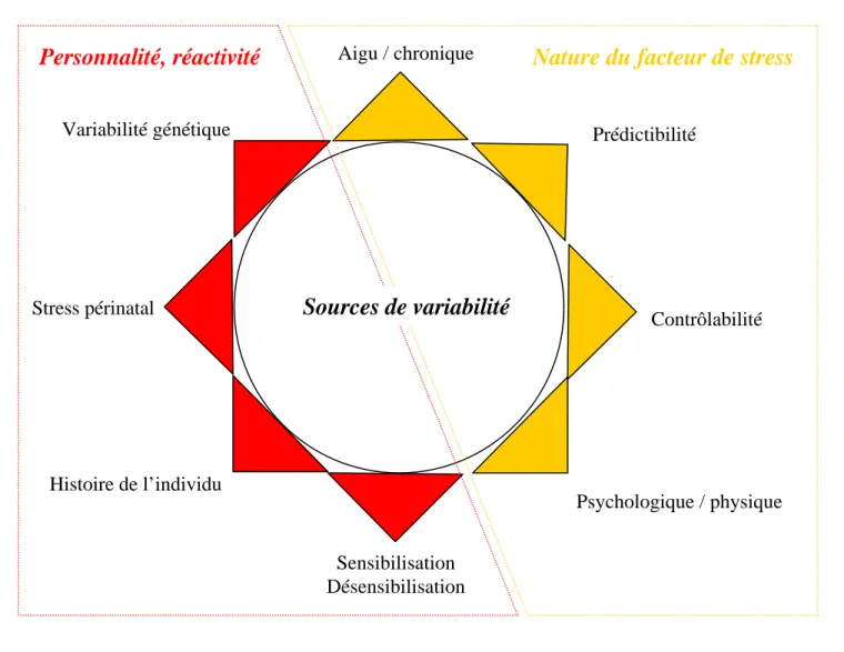Figure 5: Sources de variabilité de la réponse au stress.