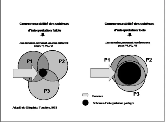 Figure 2 : Commensurabilité des schémas interprétation et divergence de sens 