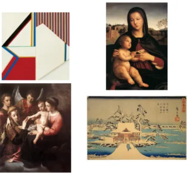 Figure 1: Four examples of images of the Wikipainting dataset. From left to right and top to bottom : a