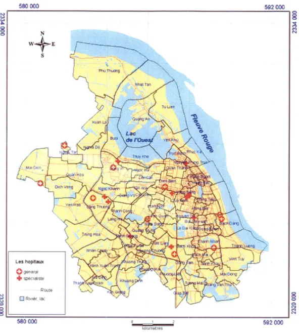 Figure 3. Les unités de voisinage de la ville de Hanoi.