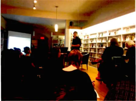 Figure 6-1  Cours UPop à la  Librairie Zone libre (photographie personnelle, 8 février 2017) 