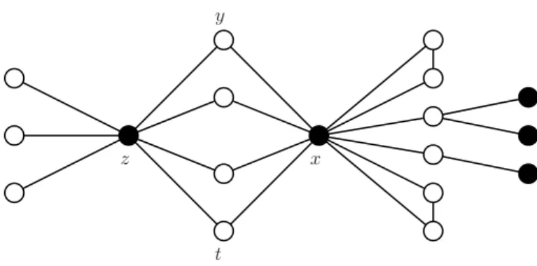 Fig. 3. Partition of P 6 -free graph in 2 P 2 -free subgraphs in Case 3-a