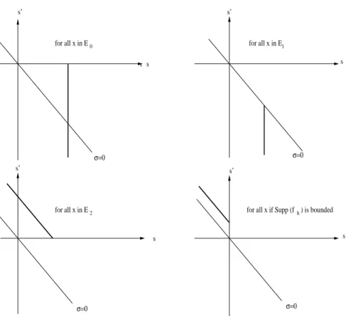 Fig. 4.2 – Typical parts of 2-microlocal frontiers.