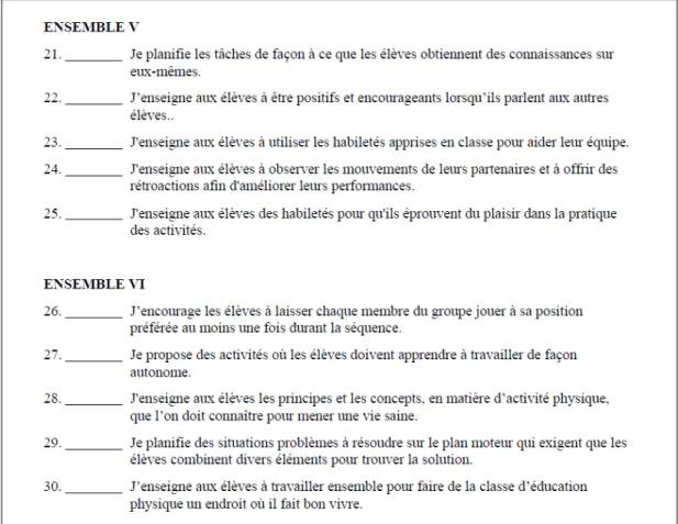 Figure 5. Deux ensembles d’énoncés de l’IPEÉP 
