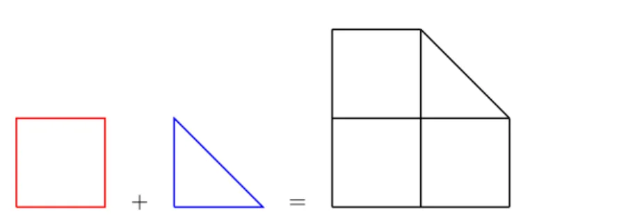 Figure 6.2: The subdivisions of the Newton polytope associated to Q 1 (blue one), Q 2 (red one) and Q (black one)