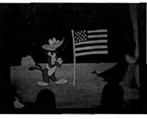 Figure 2-9 Woody Woodpecker revendique la Lune (source : From Earth to the Moon, episode 1,  1998) 
