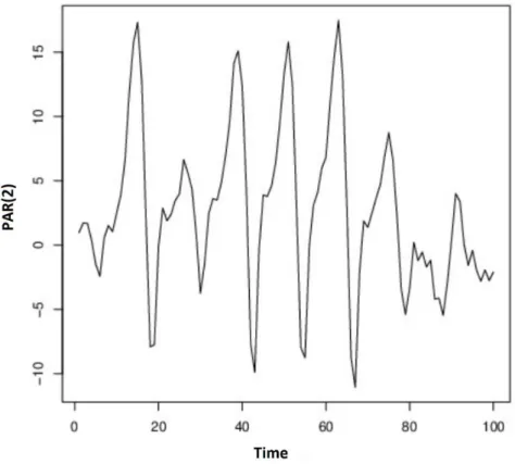 Figure 4.1: Trajectory of PAR(2) process with 12 seasons and 100 observations.