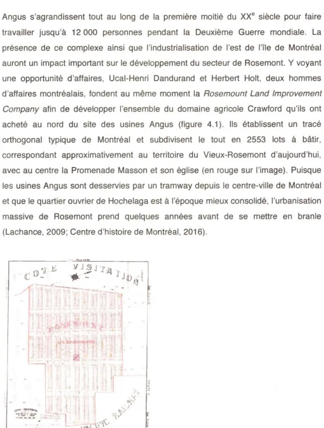 Figure 4.1  Plan de lotissement de la terre Crawford 
