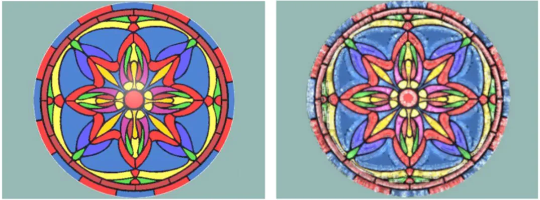 Figure 15: Ice growing on a stained glass window. Top to