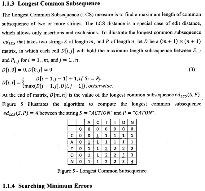 Figure 5 - Longest Common Subsequence