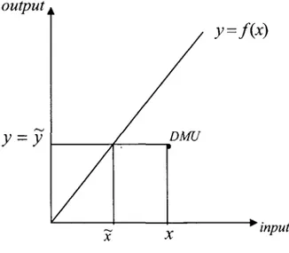 Figure 2-3 : Orientation input avec des rendements d'echelle constants 