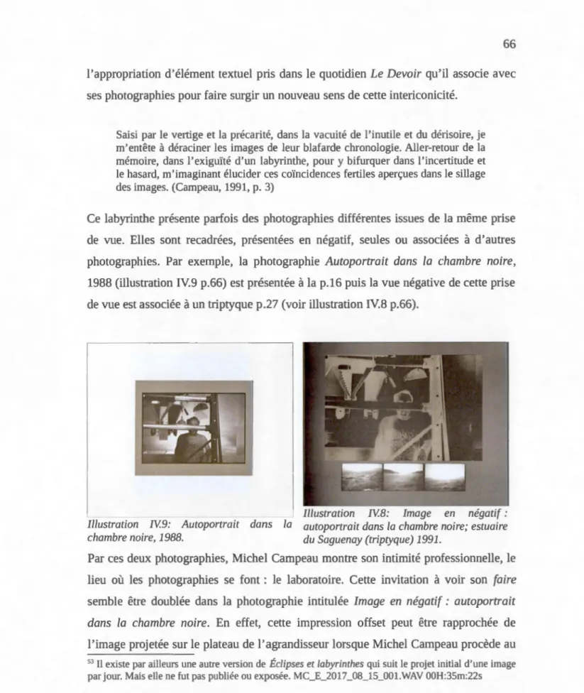 Illustration  N.9:  Autoportrait  dans  la  chambre noire, 1988. 