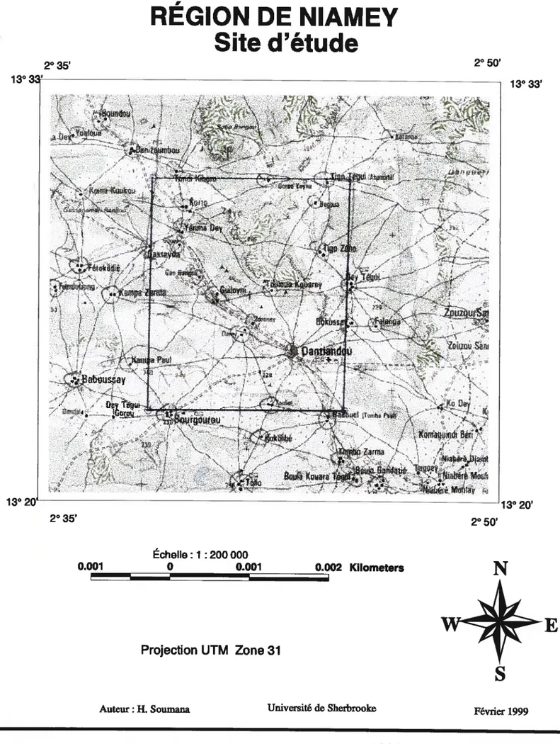 Figure 1 - Région de Niamey : Le site d’étude Tfrédelaearteaul :200000