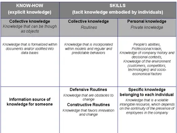 Figure 1: The Two Main Categories of Company’s knowledge  (ii) Knowledge is not an object  