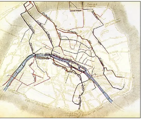 Figure VII-1 - Plan du réseau d’assainissement parisien, 1908