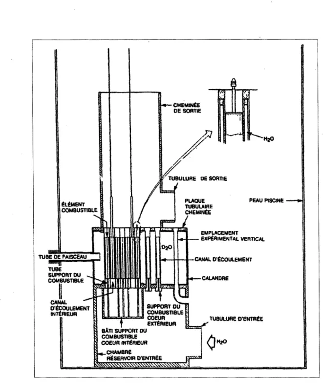 Figure 3.1 Représentation schématique du réacteur MAPLE: coupe verticale 