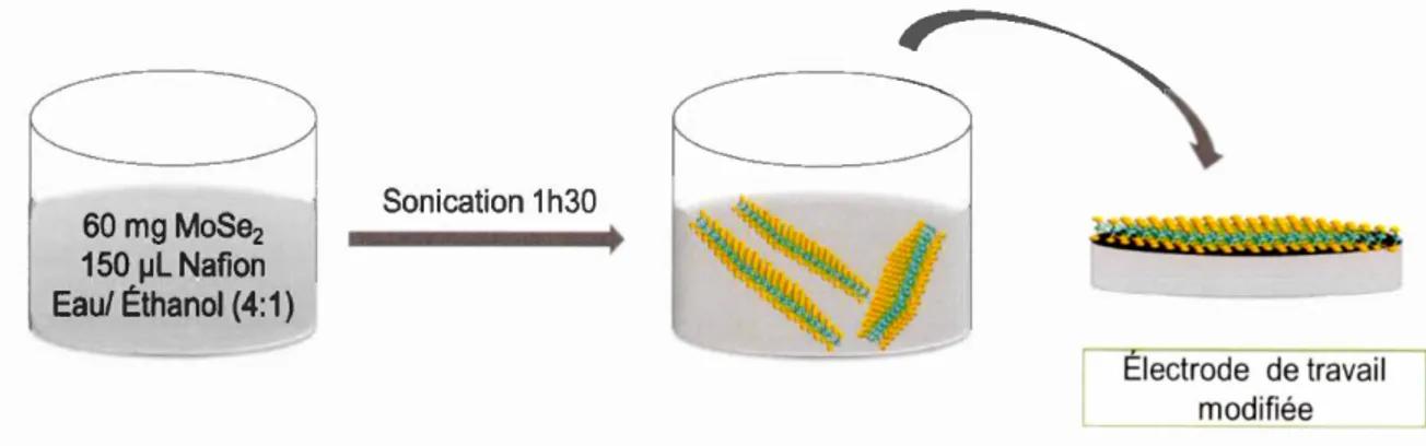 Figure 3.3  Préparation d'une électrode de MoSe 2 