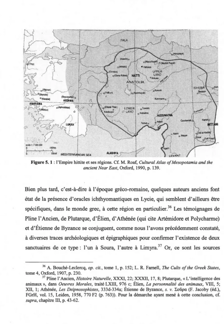 Figure 5. 1 : l'Empire hittite et ses régions. Cf. M. Roaf,  Cultural Atlas of Mesopotamia and the  ancient Near East, Oxford, 1990, p