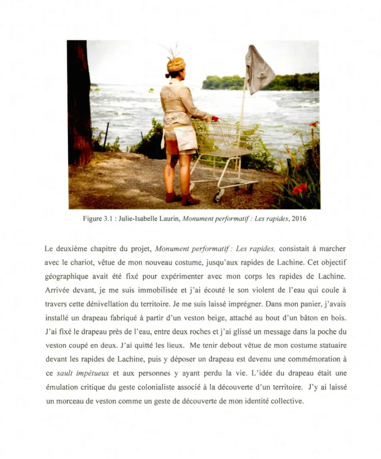 Figure  3.1  :  Julie-Isabelle Laurin,  Monument pe,:formatif: Les rapides, 2016 