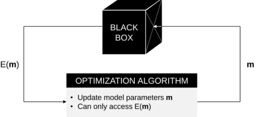 Figure 2.3: Black-box optimization. The optimization algorithm has only access to zero order information.