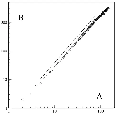 Figure 7: Allometri
 properties of the trees. 3 -D dynami
al allometri
 
oe
ients in log-log