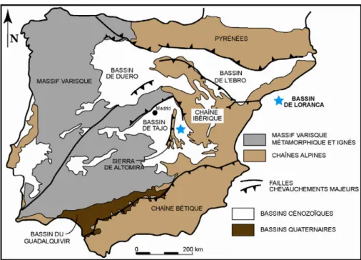 Figure  2-5. Carte géologique synthétique de la péninsule ibérique (d’après Garotte et al., 2008)