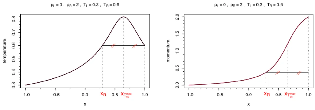 Figure 1: Local symmetry properties of T ss and p ss . The profiles are obtained by numerical integration of (2.30),