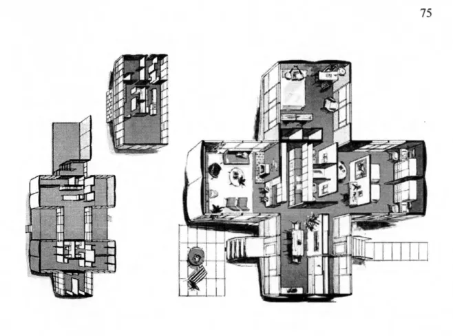 Figure  29.  Monsanto  House  of the  Future  plan  detailing  variability  {1956).  Source:  Popular Science Magazine