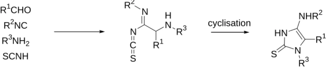 fig. A.38 : Réaction de Ugi mettant en jeu un acide thiocyanique 