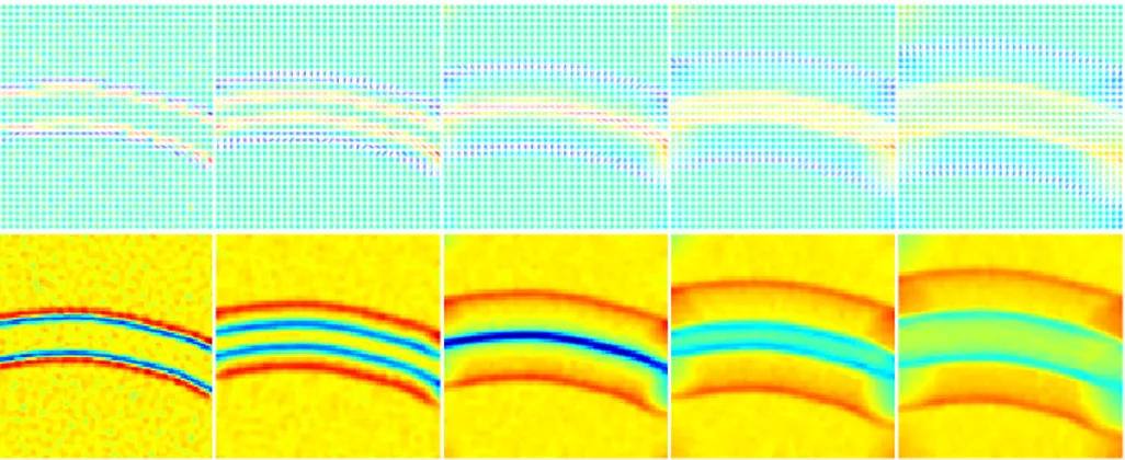 Fig. 5. The constructed metric for different scales r = 1, 5, 10, 15, 20 from left to right