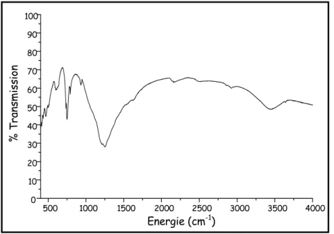 Figure 16: Spectre IRFT d'une pastille de GdCOB dans du CsBr. 