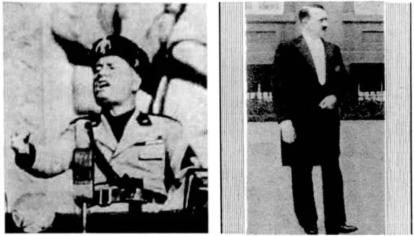 Fig. 2.5  : Mussolini,  La Revue moderne,  mars 1935, p.11  Fig. 2.6 : Hitler,  La Revue moderne,  mars 193 5, p.11 