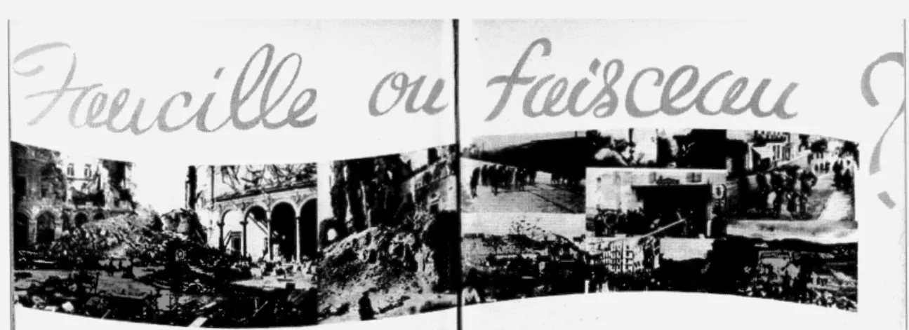 Fig. 2. 7 : Photographies du reportage sur la guerre en Espagne,  La Revue moderne,  mai  193 7, p.10-11  2.3.1 Les évènements 