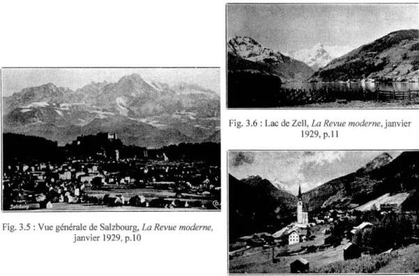 Fig. 3.5  : Vue générale de Salzbourg,  La Revue moderne,  janvier 1929, p. l 0 