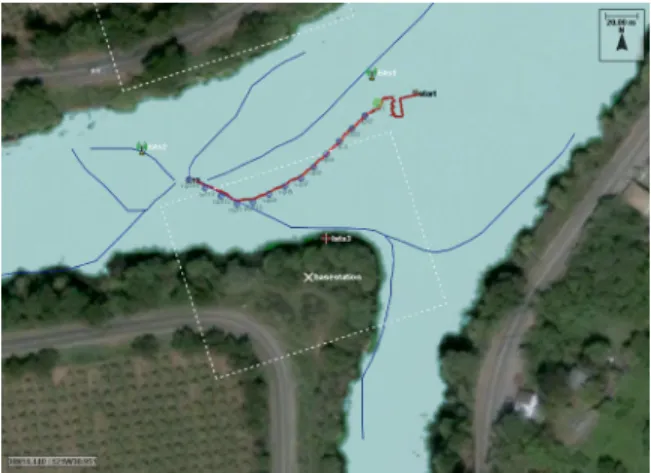 Fig. 2. Optimal trajectory of the submarine using the proposed algorithm, in the Georgianna Slough.