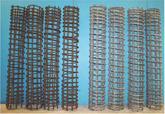 Figure 4.1–  Overview of the typical assembled steel and CFRP cages